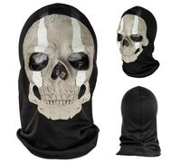 Masques d'halloween,Masque Effrayant Latex Masque,Horreur Masque d'halloween,Masque de Crâne d'Halloween,Convient aux Fêtes d'halloween et aux Mascarades, Accessoires de Cosplay(Demi-Visage)-B