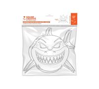 Masques en carton à décorer - REQUIN - Sachet de 6 - Blanc - Enfant - Mixte