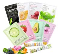 Masques en Feuille（8+2), Ensemble De Masques Visage En Tissu Hydratants, Hydratant et Nourrissant, Masque en feuille de Daily Care pour tous les types de peau