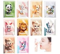Masques en tissu pour le visage, lot de 10, Hydratation efficace | Cadeaux pour adolescentes, Coffret de masques pour le visage, Joli emballage individuel, 10 modèles d'animaux disponibles