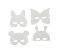 Masques enfant animaux carton blanc 17 x 22 cm x 12 pièces