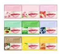 Masques hydratants pour les lèvres, 9pcs Cristal de collagène Set de masques pour les lèvres, Masques à lèvres nourrissants pour le spa quotidien, éliminant les peaux mortes, antirides et hydratantes