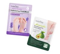 Masques hydratants pour les pieds - Lot de 2 paires - Lavande apaisante et avocat nourrissant - exfoliation douce et douceur sans peau fragile