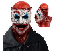 Masques Magnétiques Effrayants pour Halloween, Masque de Clown Intégral en Latex, Clown 3D Amovible, Tête de Mort Réaliste et Sanglante pour Décoration de Fête Masquée, Accessoires de Cosplay