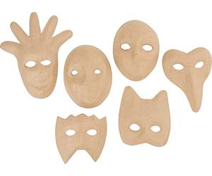 Masques pour enfants VBS, papier mâché, set de 6