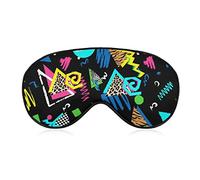 Masques pour les yeux doux avec sangle réglable compatible avec les carreaux géométriques Zebra Tiger Leopard Print Retro 80s 90s Black Sleeping Mask, Blindfold Blocks Light for Men Women Travel Out