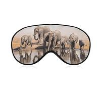 Masques pour les yeux doux de la famille des éléphants d'Afrique avec sangle réglable, bandeau léger et confortable pour dormir