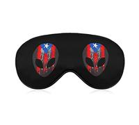 Masques pour les yeux doux extraterrestres avec drapeau de Porto Rico avec sangle réglable, bandeau léger et confortable pour dormir
