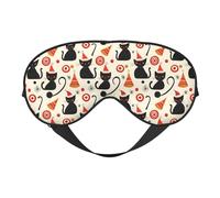 Masques pour les yeux pour le sommeil double face, motif chat de Noël abstrait, masque de sommeil pour femmes et hommes, couvre-yeux occultants pour voyage/sommeil