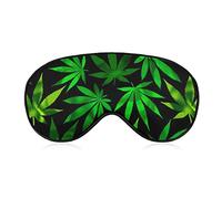 Masques pour les yeux souples en feuilles de mauvaises herbes avec sangle réglable, bandeau léger et confortable pour dormir