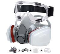 Masques Protection 18 in 1, Masques Peinture, Réutilisable Avec Filtre Anti Poussière,Masque a Gaz Respiratoire avec Filtre pour Pulvérisation,Peinture,Travaux, Produits Chimiques,Bricolage,Ponçage