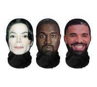 Masques réalistes en impression 3D à visage complet "Music Legends Bundle" Drake, Kanye Ye, Michael Jackson - Respirants, légers et confortables, idéaux pour cosplay, fêtes, Halloween, carnaval et