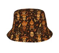 Masques Tribaux Vintage en Plumes Homme Femme Chapeaux De Plage Coupe-Vent Chapeau De Pêcheur Respirant Chapeau De Soleil pour Camping Été Extérieur Voyages