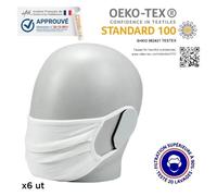 Masques UNS Cat.1 Grand Public Filtration Supérieure à 90% - MOBILIS - 6 Masques - Blanc