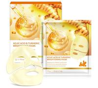 Masques visage au curcuma et collagène,34g/4ea,masque collagene visage korean,coréen au curcuma & collagène,pour un visage raffermissant et liftant,hydratation et profonde,anti-rides et ridules