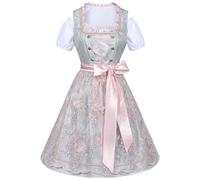 Masrin Dirndl - Ensemble complet de 3 pièces en dentelle pour femme - Tablier Dirndl - Robe traditionnelle parfaite pour les costumes traditionnels et les festivités - Mode traditionnelle Oktoberfest