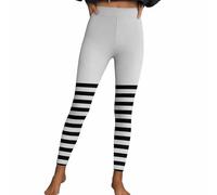 Masrin Legging d'Halloween pour femme - Sexy - Mince - Pantalon rayé - Taille haute - Sport - Pantalon de fitness - Collant moulant - Pêche - Pantalon de yoga à rayures - Pantalon stretch - Costume