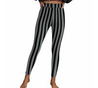Masrin Legging d'Halloween sexy pour femme - Pantalon rayé gothique punk - Costume festif stretch - Pantalon à rayures - Taille haute - Pantalon de sport - Pantalon de fitness - Collant moulant