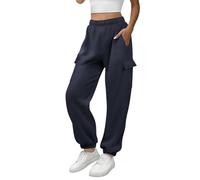 Masrin Pantalon de jogging long pour femme - Pantalon de sport Palazzo - Pantalon de loisirs - Pantalon de course en coton - Pantalon chino - Pantalon de loisirs - Jambes larges - Taille haute