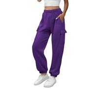 Masrin Pantalon de jogging long pour femme - Pantalon de sport Palazzo - Pantalon de loisirs - Pantalon de course en coton - Pantalon chino - Pantalon de loisirs - Jambes larges - Taille haute