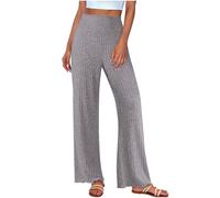 Masrin Pantalon de pyjama pour femme - Couleur unie - Jambes larges - Pantalon de loisirs - Taille élastique - Pantalon palazzo doux et confortable - Pantalon de détente - Pantalon chino stretch