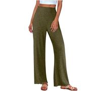 Masrin Pantalon de pyjama pour femme - Couleur unie - Jambes larges - Pantalon de loisirs - Taille élastique - Pantalon palazzo doux et confortable - Pantalon de détente - Pantalon chino stretch