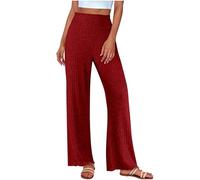 Masrin Pantalon de pyjama pour femme - Couleur unie - Jambes larges - Pantalon de loisirs - Taille élastique - Pantalon palazzo doux et confortable - Pantalon de détente - Pantalon chino stretch