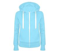Masrin Veste de survêtement pour femme - Fermeture éclair intégrale - Couleur unie - Sweat à capuche - Veste légèrement cintrée - En coton - Veste de sport - Veste de survêtement - Veste à capuche