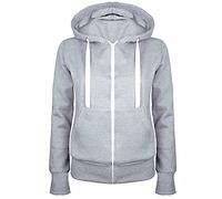 Masrin Veste de survêtement pour femme - Fermeture éclair intégrale - Couleur unie - Sweat à capuche - Veste légèrement cintrée - En coton - Veste de sport - Veste de survêtement - Veste à capuche