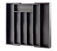 MASS DYNAMIC Organiseur de tiroir à couverts extensible en bambou pour ustensiles de cuisine, support réglable pour argenterie et couverts, 7 emplacements de rangement pour cuillères, fourchettes,