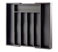 MASS DYNAMIC Organiseur de tiroir à couverts extensible en bambou pour ustensiles de cuisine, support réglable pour argenterie et couverts, 7 emplacements de rangement pour cuillères, fourchettes,