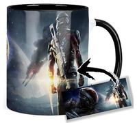 Mass Effect Andromeda Ryder N7 Tasse Ceramique Intérieure et Poignée Noire Mug