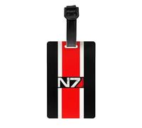 Mass Effect N7 Étiquette de bagage avec carte de nom Alliance Militaire Jeu vidéo Étiquette d'identification pour sac de voyage valise