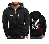 Mass Effect N7 Sweat À Capuche Zippé Homme,Cosplay Hoodies Manches Longues Intérieur Polaire Courte,Veste À Capuche Zippé Sport Homme Femme Kinsea