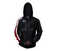Mass Effect N7 Sweat À Capuche Zippé Homme,Cosplay Hoodies Manches Longues,Veste À Capuche Zippé Sport Homme Femme