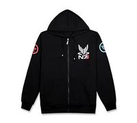 Mass Effect N7 Sweat À Capuche Zippé Homme Noir,Cosplay Hoodies Manches Longues Intérieur Polaire Courte,Veste À Capuche Zippé Sport Homme Femme