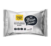 Massa Ticino Mona Lisa Pâte à sucre multi-usage pour gâteaux Noir 1 kg