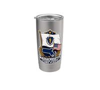 Massachusetts Stands Under One Flag Gobelet isotherme en acier inoxydable double paroi