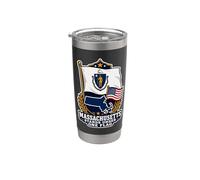 Massachusetts Stands Under One Flag Gobelet isotherme en acier inoxydable double paroi