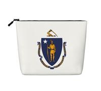 Massachusetts State Flag Trousse de toilette et cosmétique pour femme Unisexe Sac de rangement pour soins personnels
