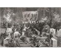 Massacre des conspirateurs dans le palais Tcheragan pendant la guerre russo-turque 1878. Les conspirateurs prévoyaient de transporter Murad et de le proclamer sultan. Avis de l'intrigue ayant été