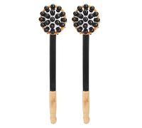 Massage 2pcs Manual Meridian Back Massage Handheld Knock Relaxing for Body Leg Pain Relief Solid Wood ABS Silicone