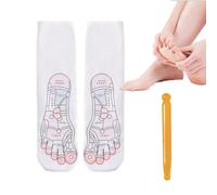 Massage - avec carte des points réflexologiques en anglais, en coton pour massage, pour femme, âgé, maison, chambre de séjour, voyage