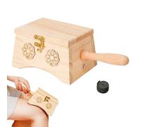 Massage Box, Wood Heat Massager, 5.91x4.33x3.35 inches Ergonomic Body Tool with Adjustable Strap, Soothing Warmth for Women Men Adults Seniors, Home, Navel Waist Back Arms Knees