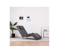 vidaXL Massage chaise longue met kussen kunstleer grijs281288 Gris G