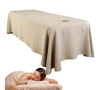 Massage de lit de lit, jupe de table de massage respirante avec trou de visage, couverture de lit de beauté réutilisable réutilisable, couvercle de lit de spa pour massage du salon, couleurs de café,