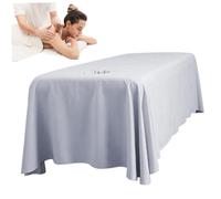 Massage de lit de massage, 114x71 jupe table respirante avec trou du visage, couverture lit beauté réutilisable réutilisable, couvercle spa pour salon, gris clair, jupe table