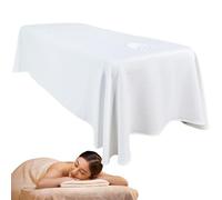 Massage de lit de massage, jupe de table de massage respirante avec trou de visage, couvercle de lit de beauté réutilisable, couverture de lit de spa pour massage du salon, blanc, jupe de table de ma