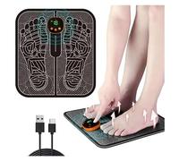Massage des Pieds, 8 modes, 19 fréquences réglables, tapis de massage intelligent des pieds, EMS Appareil de massage électrique pour les pieds, portable rechargeable par USB