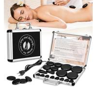massage en basalte pour une relaxation profonde et une meilleure circulation sanguine, pierres conservant la chaleur pendant 45 minutes, pour les massages du visage et du corps, spa et bien-être
